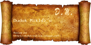 Dudok Miklós névjegykártya